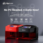 AlgoLaser 3W Laser Engraver Machine: Portable & Smart with 3.5" Touch Screen, Hand Drawing/Wireless/SD Card/Offline Engraving, AlgoOS 2.0 Self Developed System for Wood, Acrylic, Leather