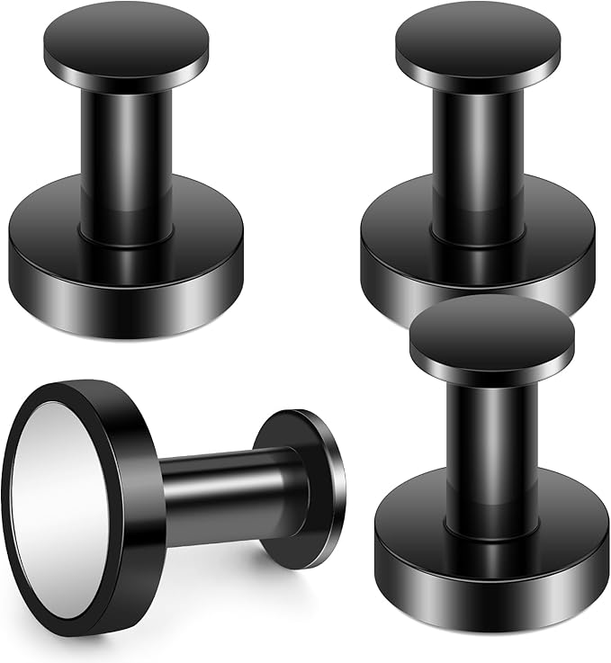 TOPMAGNETS Heavy Duty Black Magnet Hooks, 150Lb Capacity, Strength for Cruise, Garage, Kitchen - 4 Pack
