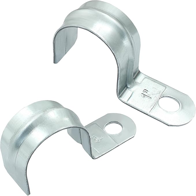 Biaungdo 30 Pcs M32 Rigid Pipe Strap, 1-1/4 Inch Zinc Plated Steel One Hole Strap Bracket Pipe Clamps Heavy Duty Conduit Clamps Tension Tube Clip Cable Clamp Hanger for Conduit, Pipe Fixing