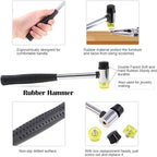 Hilitchi 5 Pcs Upholstery Tools Double-Faced Soft Mallet Tack Hammer with Two Replacement Heads, Decorative Tacks Staple Nails Lifter and Removal Pliers, Hammer Also for Leather, Jewelry Craft Project