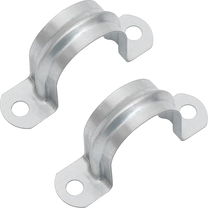 30 PCS 1 Inch Reinforced Rigid Pipe Strap,2 Holes U Bracket Cable Clamp Hanger,Zinc Coated Tension Tube Clip,Conduits Strap Clamps for Pipe Fixing on Various Surfaces,30 PCS(25 mm)