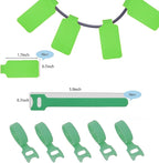 Cable Labels & Reusable Hook and Loop Fastening Ties Set - 30 Pcs Cord or Wire Labels & 30 PiecesCable Tags for Electronics, Home & Office Cord Management (Green and Green)