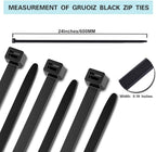 100 Pack Zip Ties 24 Inch Long Cable Ties Heavy Duty 70 Pounds Tensile Strength, Premium Plastic Wire Ties Straps Self-Locking Black Nylon Ties Wraps for Indoor and Outdoor