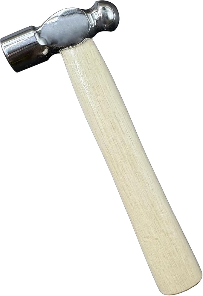 Mini Ball Peen Hammer Anti-Slip Wooden Short Handle, 5 OZ Household Small Hammer for DIY, Woodworking, Repair, Camping, Escape Tool