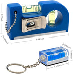 Sanung 4PCS Portable Mini Spirit Levels with Magnetic Base Small Pocket Bubble Measuring Levels Keychain Horizontal Vertical Leveler with Storage Bag for Carpentry Tripod Wall Clock