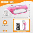 ZEITE 4V Cordless Electric Scissors Cardboard Cutter with 2 x Blades,1 x Storage Case,1 x USB Charging Cable,Rotary Cutter for Box Plastic Carpet Fabric, Easy to Hold and Safety,Pink