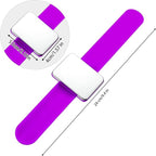 WILLBOND Magnetic Sewing Pincushion Wristband, 2 Pieces, with Flannelette Bag, Silicone Bracelet, Rose Red, Purple