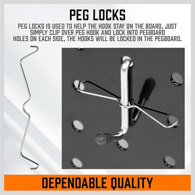 HORUSDY 150-Piece Pegboard Hooks Assortment, Pegboard Accessories with Pegboard Bins for Organizing Various Tools