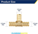 1/2" PEX Tee Brass Pipe Fitting (5 Pack) - Anti-Corrosion, Lead-Free, 5 Year Warranty, Multiple Certifications, Easy Installation for Plumbing Repairs and Home DIY
