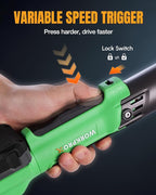 WORKPROX Electric Ratchet Wrench 1/2" Set, 20V Cordless Ratchet Wrench Kit, 74Ft-lbs, 250RPM, Battery Powered Ratchet with LED Light, 2-Pack 2000mAh Batteries, 7 Sockets & 3" Extension Bar