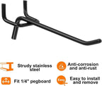 60Pcs Pegboard Hooks,2/4/6 inch Peg Board Hooks for Hanging.These Durable pegs fit 1/4" pegboard,Ideal peg Board Organizer Accessories for Tools,Kitchens,or Stores 1“ Hole Pitch