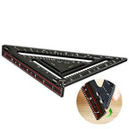 Foldable Carpenter Square 7 inch Rafter Square, Triangle Carpenter Square Die-cast for Woodworking and Carpentry (Black)