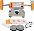 4" Jewelry Polisher & Adjustable Variable Speed Grinder Machine - With 6 Cloth Wheels & 2 Abrasive Wheels, Safety Glasses & Compound for Jewelry, Metal, Wood, Jade, Plastic Polishing & Dental Work