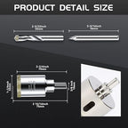 1-1/4inch | 32mm Diamond Hole Saw with Center Drill bit and Diamond-Coated Center Drill bit for Ceramic Glass Marble Fiberglass Granite and Porcelain Tiles by CENYB