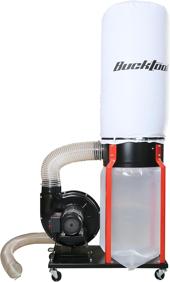 Bucktool 1-1/2HP Dust Collector, 1100 CFM Dust Collector for Woodworking with Movable Base
