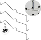 HORUSDY 100-Piece Pegboard Hook Locks & Retainers, Metal Pegboard Clips for 1/4” & 1/8” Peg Boards, Secure Display Hooks & Organizer for Garage, Workshop, Home Storage