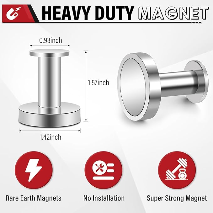 Cruise Essentials - 150Lb Heavy Duty Magnetic Hooks for Cabins, Garage & Grill - 6Pcs