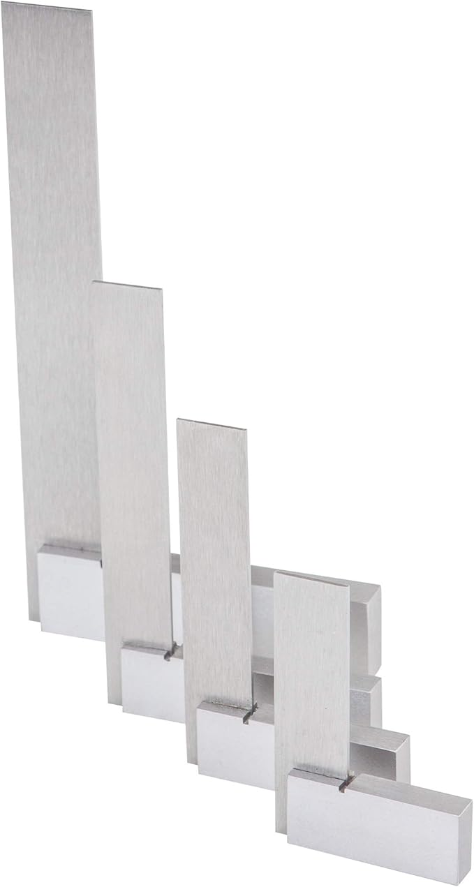 Groz 4-Piece Machinist Steel Square Set | 2-in, 3-in, 4-in & 6-in Squares | 48-72 Micron Squareness | Hardened Steel | for General Purpose, Machinery & Woodworking Applications (01110)