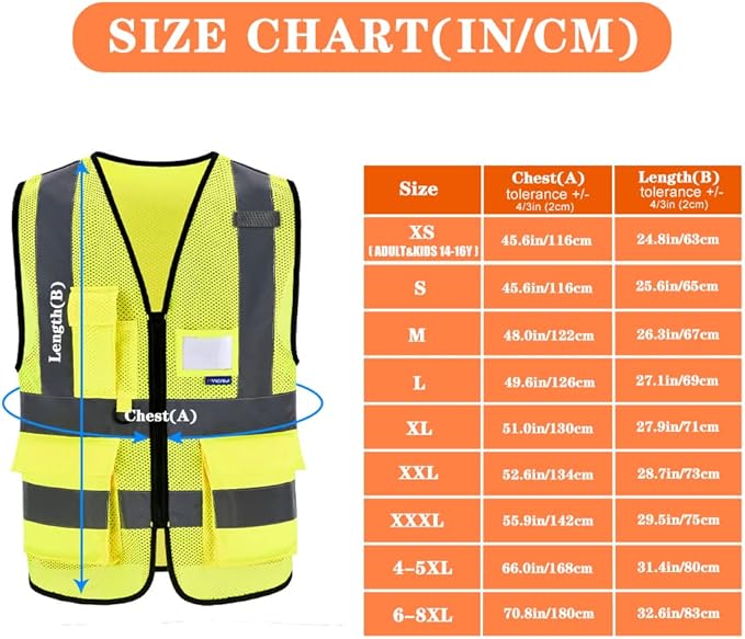 A-SAFETY High Visibility Mesh Safety Reflective Vest with Pockets and Zipper,Hi Vis Viz Reflective Safety Vest(Yellow Mesh S)