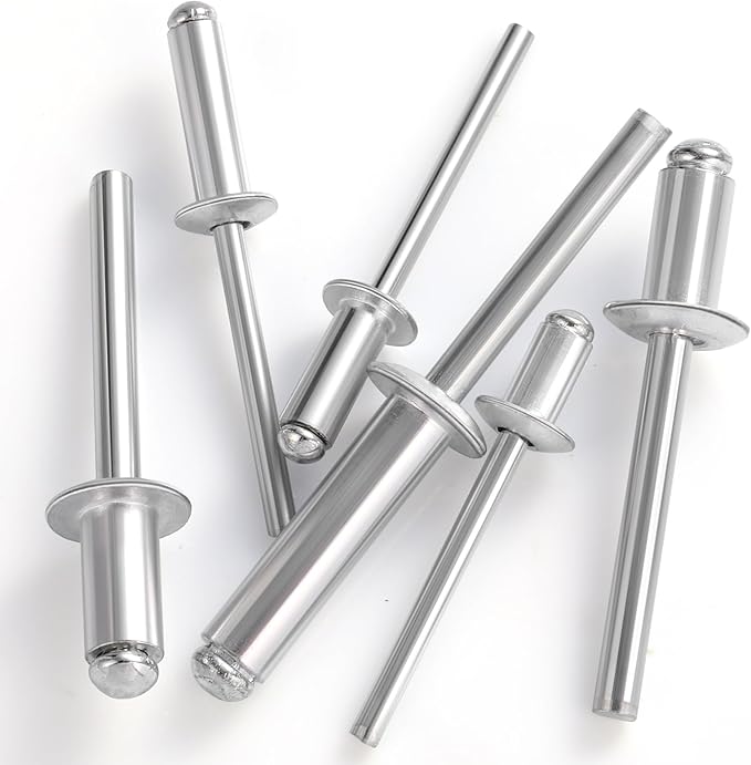 (270Pcs) 1/8" x 3/8" Aluminum Blind Rivets, 3.2 x 10mm Pop Rivets,Rivets for Metal,Silver-(VG10102)