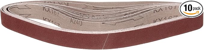 1-1/8 x 21 Inch Sanding Belt, 10 Pcs 240 Grit Knife Sharpener Belts Work Sharpening for Belt Sander Knife Carving Tool Metal Working