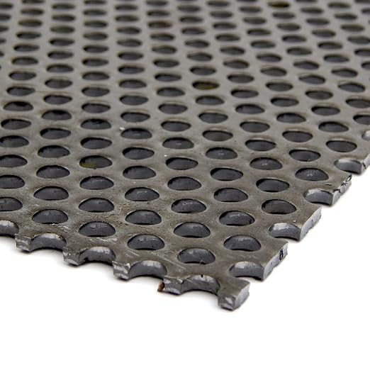 OnlineMetals A36 Carbon Steel Perforated Sheet, Unpolished (Mill) Finish, Hot Rolled, Staggered 0.0625" Holes, ASTM A36, 0.036" Thickness, 20 Gauge, 12" Width, 48" Length, 0.125" Center to Center
