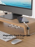 Magnetic Cable Clips, Adjustable Cord Holder Management, Adhesive Wire Keeper Organizer for Home Office Desk Phone PC Car Wall Desktop Nightstand Appliance (9-PCS White & Black)