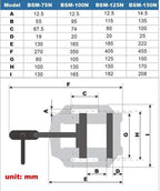 KAKA INDUSTRIAL Drill Press Clamping Vice,Precise Drilling Press Vise (BSM-100N)
