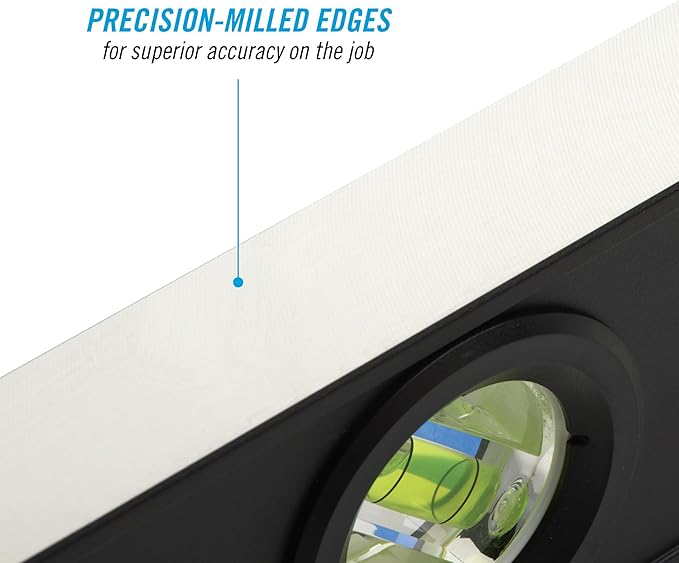 CHANNELLOCK 48-Inch, Professional-Grade Aluminum Box Level with Solid Block Acrylic Vials, 5200-0048