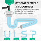 Drain Clog Remover,50 FT Drain Snake with Drill Attachment,Heavy-Duty Steel Drain Auger,Plumbing Snake Clog Removal Tool,Sewer Snake for Sink,Kitchen,Shower,Toilet