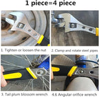 szhdxsy 12 inch pipe adjustable multifunctional wrench，3-in-1 Spanner with Box End/Hex Function， Adjustable Wrench，Portable labor-saving wrench, Movable Jaw,