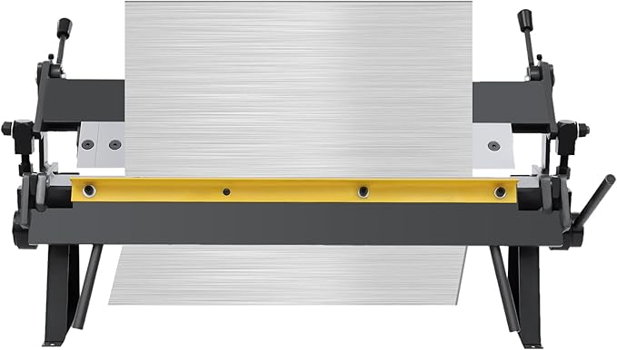 1-24'' Pan & Box Brake, 0-135° Bending Angle Sheet Metal Bender Folder Former Capable of Handling 20 Gauge Low Carbon Steel with Removable Fingers for Bending Carbon Steel Copper Aluminum Plates