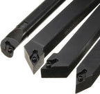 14Pcs Indexable Lathe Turning Tool 1/2"12mm,4PCS Metal Lathe Turning Tool Holders S12M-SDUCR07/SDJCR1212H07/SDNCN1212H07/SDJCL1212H07 with 10pcs DC070204 Carbide Inserts,4pcs Wrenches