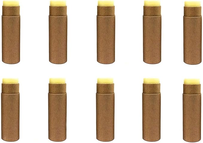 10 Pcs 1oz Cardboard Lip Balm Tubes Kraft Paper Lipstick Tube Empty Lip Gloss Containers Refillable Chapstick Container Round Paper Solid Tube for DIY Cosmetic Samples Lotion Deodorant,Brown-VeraVaultWomen