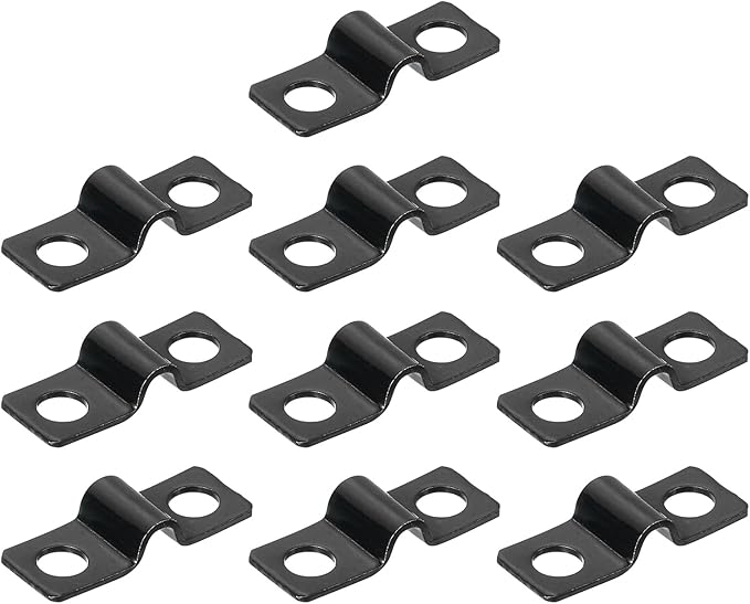 uxcell 100Pcs U-Shaped Pipe Clamp, 3/16 Inch(4mm) 2 Hole U-Tube Strap Clamp Heavy Duty Connector Bracket for Conduit Cables Wire Cord, Black