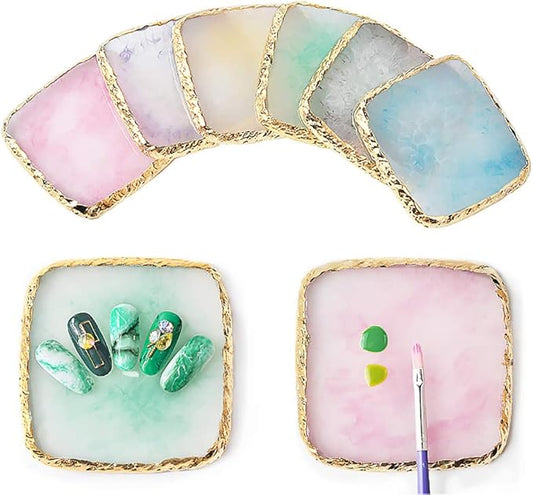 1 Pcs Resin Nail Art Palette Nail Art Cosmetic Mixing Palette Color Mixing Pigment Plate Polish Holder Drawing Color Palette-VeraVaultWomen
