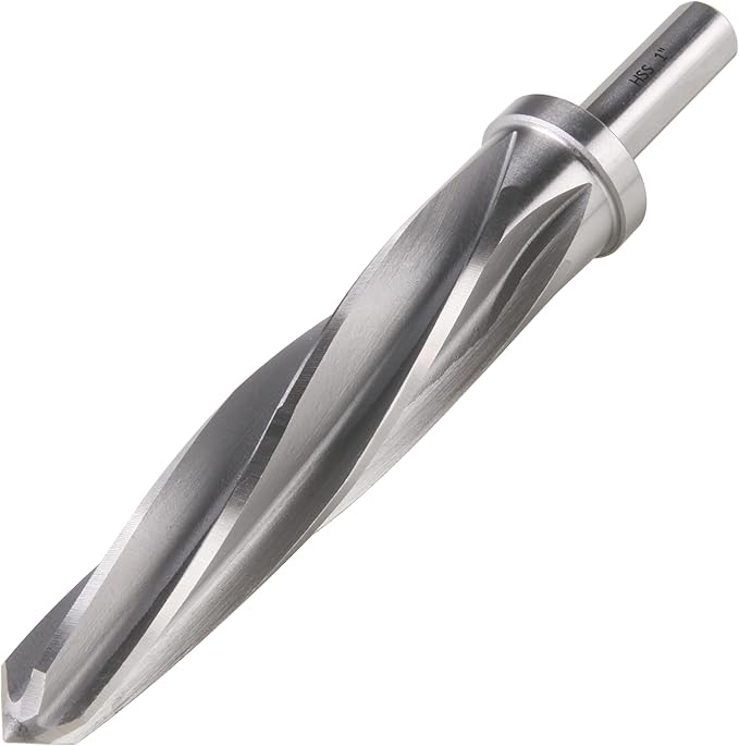 1" Bridge/Construction Reamer, M2 HSS Taper Chucking Reamer Drill Bit for Steel Alloy Aluminum Metal Wood Plastic, 1/2” Shank Chuck, Spiral Flutes, to Enlarge/Align Holes, 25mm