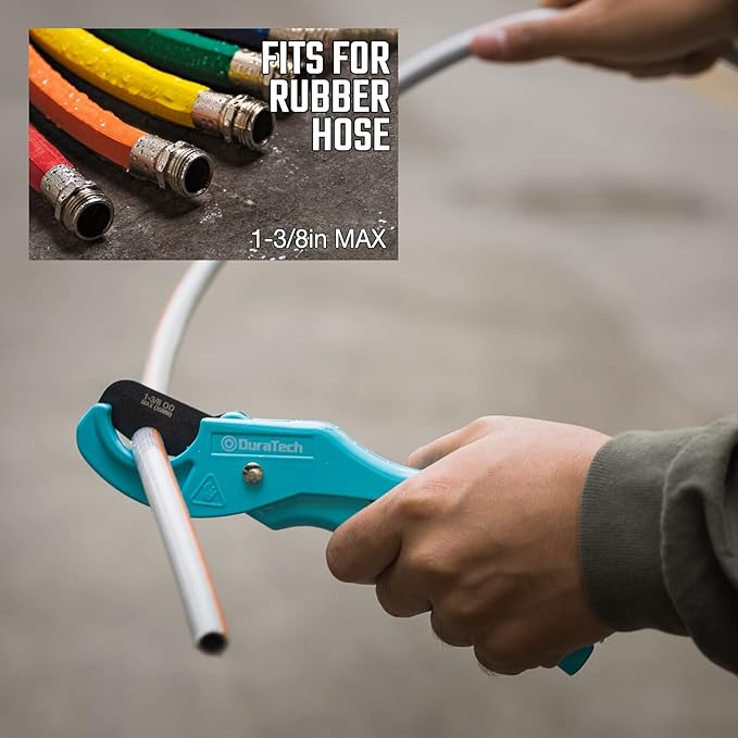 DURATECH PEX Pipe Cutter, Tubing Cutter for 1/8"-1" PEX and Rubber Hoses(NOT for PVC Pipe), with PTFE-Coated Sharp Blade, Suitable for Home and Plumbing Repairs