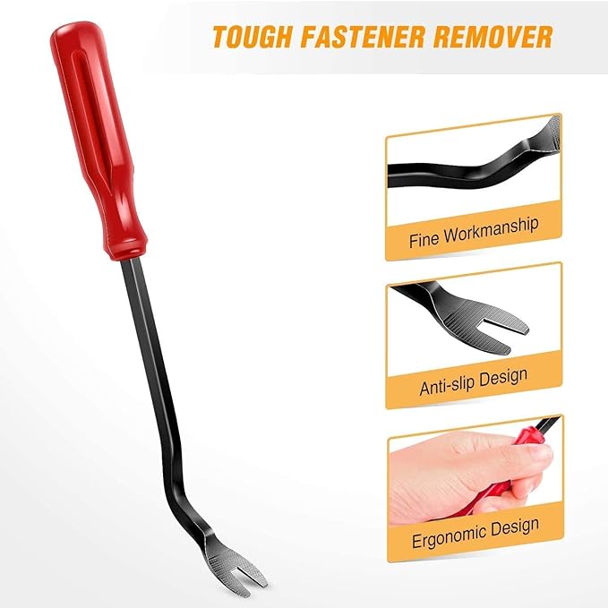 GOOACC 5 PCS Nylon Auto Trim Removal Tool Kit No-Scratch Removal Tool Kit for Car Panel & Audio Dashboard Dismantle Red