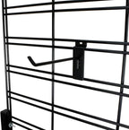 KINGDOM SOLUTIONS – 24-Pack Black Metal Slatwall Hooks (12x 4, 12x 6) – Heavy-Duty Slat Wall Accessories for Garage Organization, Retail Displays & Tool Storage Systems