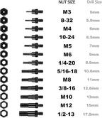 16”Hand Rivet Nut Tool,Professional Rivet Nut Setter Kit with 13 Mandrels（M3 M4 M5 M6 M8 M10 M12 SAE 8-32,10-24, 1/4-20, 5/16-18, 3/8-16,1/2-13）And 125 PCS Rivets Nuts