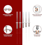 180Pcs Silver 1/8" Pop Rivets Assortment Kit,5 Sizes Aluminum Rivets,Aluminum blind pro Rivets for DIY/Metal/Furniture/Instruments