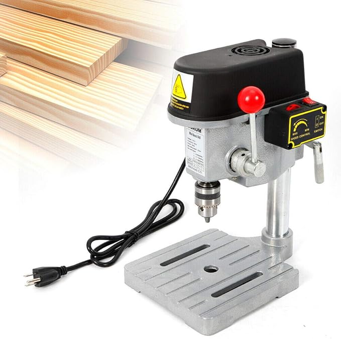Mini Rotary Drill Press Bench Portable Drilling Tool High-accuracy 110V 2-Speed 1000-4500 RPM (340W-5158A)