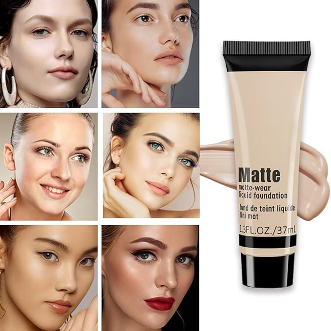 1 Pack Liquid Foundation Cream for Face Makeup,Durable Full Coverage Matte Concealer Make Up,Oil Control & Waterproof Base Primer -1 Fl.Oz-BEIGE 4#-VeraVaultWomen