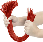 XINGO Red 20 Inch Zip Ties Heavy Duty 100 Pack, 200 LBS Ultra Strong Plastic Wire Ties, Large Cable Ties Extra Long Tie Wraps, Indoor and Outdoor UV Resistant