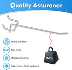 50 Pack 4 Inch Pegboard Hooks, L Shape Metal Hooks Kit for 1/4" and 1/8" Pegboard, Utility Hooks Suit for Organizing Storage Tools, Garage, Kitchen, Office, Tools