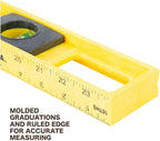 Mayes 10101 Polystyrene 2 Ft Level, 24 Inch Level Made in the USA, Contractor, Plumber, and Carpenter Tools, Impact Resistant Frame, Three Vials, Accurate to .001 Inch, Won’t Scratch Work Surfaces