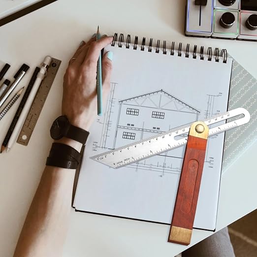 DOITOOL 1PCS 9 Inch Sliding T-Bevel Gauge Woodworking T Bevel Angle Finder with Hardwood Handle and Metric Marks