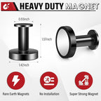 Heavy Duty 150Lb Magnet Hooks - Black, Strong, 6Pcs - Ideal for Cruise, Garage, Hanging, Grill