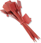 4 in Marker Nylon Cable Ties, Plastic Water Proof Tags, Self-Locking Written-on Cable Marker, Security Seals Label for Cabling, Wire Marking Label, Shipping Hanging Tags - Red/ 100pcs